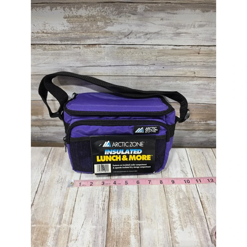 Arctic Zone Insulated Lunch & More Bag Purple Dual Compartment Vintage Cooler